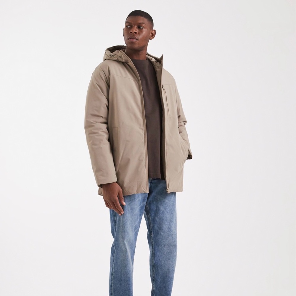 JJ Rebel parka in roasted cashew color, NWT from ASOS neutral tone parka medium